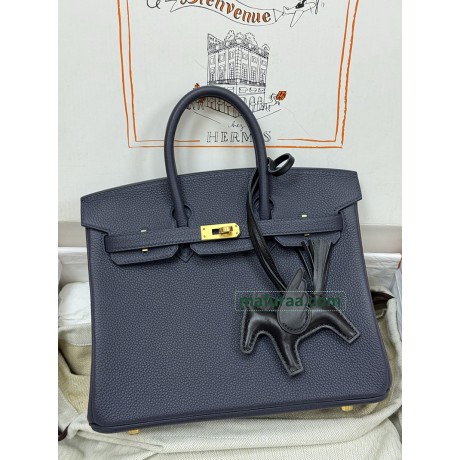Birkin25  2Z/午夜蓝 夜空蓝 Blue nuit ブルーニュイ フランス輸入素材 Togo トゴ ゴールド金具