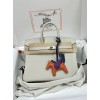 Birkin25 8L/冰川白/Beton (Béton)  ベトン フランス輸入素材 Togo トゴシルバー金具