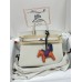 Birkin25 8L/冰川白/Beton (Béton)  ベトン フランス輸入素材 Togo トゴシルバー金具