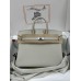 Birkin25 8L/冰川白/Beton (Béton)  ベトン フランス輸入素材 Togo トゴシルバー金具