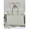 Birkin25 8L/冰川白/Beton (Béton)  ベトン フランス輸入素材 Togo トゴシルバー金具