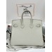 Birkin25 8L/冰川白/Beton (Béton)  ベトン フランス輸入素材 Togo トゴシルバー金具