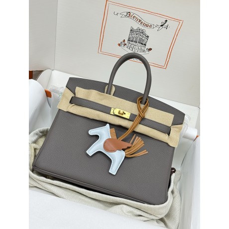 Birkin25  8F/锡器灰/Etain エタン フランス輸入素材 Togo トゴゴールド金具
