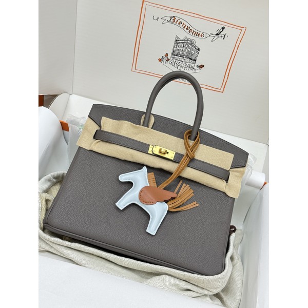 Birkin25  8F/锡器灰/Etain エタン フランス輸入素材 Togo トゴゴールド金具