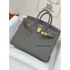 Birkin25  8F/锡器灰/Etain エタン フランス輸入素材 Togo トゴゴールド金具