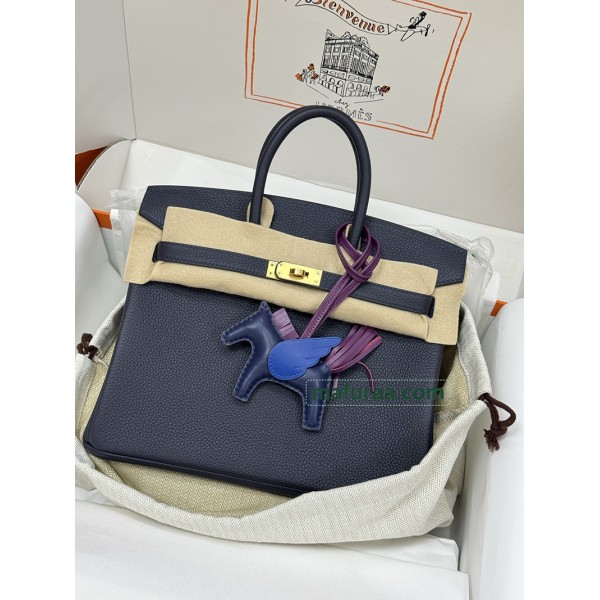 Birkin25  2Z/ Blue nuit ブルーニュイ フランス輸入素材 Togo トゴゴールド金具