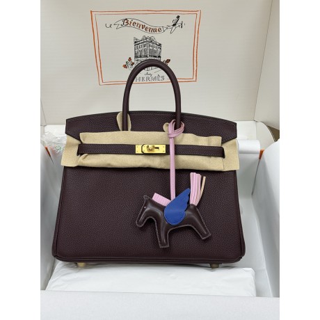 Birkin25 0G/马鞍红/Rouge Sellier  ルージュセリエ フランス輸入素材 Togo トゴゴールド金具