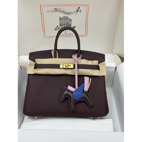 Birkin25 0G/马鞍红/Rouge Sellier  ルージュセリエ フランス輸入素材 Togo トゴゴールド金具
