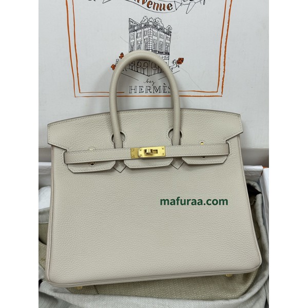 Birkin25cm 10/奶昔白/Craie  クレ フランス輸入素材 Togo トゴゴールド金具
