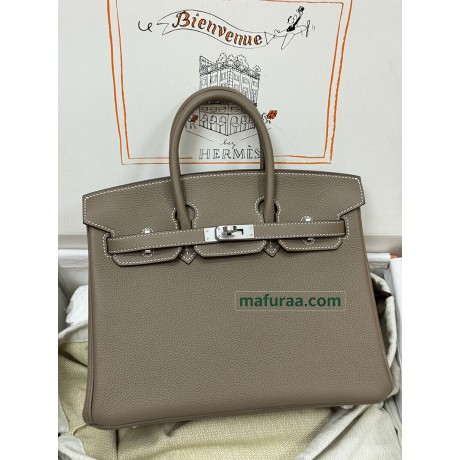 Birkin25cm  18/大象灰/Étoupe Greyエトゥープ フランス輸入素材 Togo トゴシルバー金具