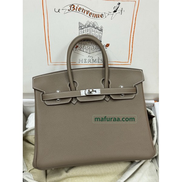 Birkin25cm  18/大象灰/Étoupe Greyエトゥープ フランス輸入素材 Togo トゴシルバー金具