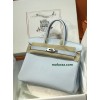 Birkin30 08/圣杯蓝/Blue Pale ブルーペール フランス輸入素材ヴォーエプソン Epsomシルバー金具