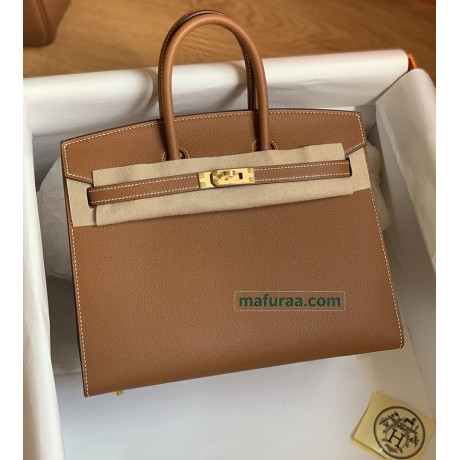 Birkin 25cm 37 /Gold   ゴールド フランス輸入素材ヴォーエプソン Epsom手工蝋線 ゴールド金具