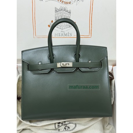 Birkin 25cm V6/丛林绿/Canope  カノピ box   ボックスカーフシルバー金具