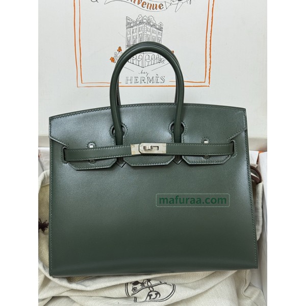 Birkin 25cm V6/丛林绿/Canope  カノピ box   ボックスカーフシルバー金具
