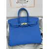 Birkin25cm T7/水妖蓝/Blue Hydra  ブルーイドラ フランス輸入素材 スイフト swift 平纹 ゴールド金具
