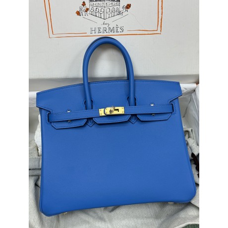 Birkin25cm T7/水妖蓝/Blue Hydra  ブルーイドラ フランス輸入素材 スイフト swift 平纹 ゴールド金具