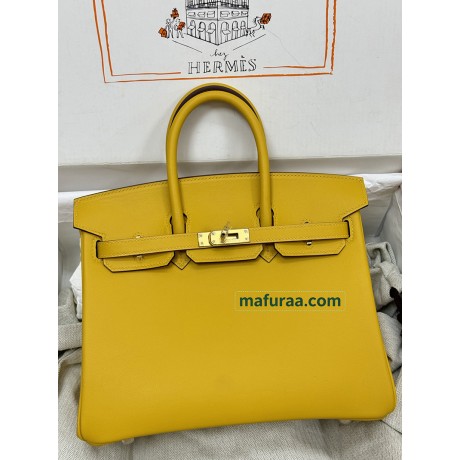 Birkin25cm 9D/琥珀黄/Jaune Ambre  ジョーヌアンブル フランス輸入素材 スイフト swift
