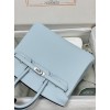 Birkin25cm 08/圣杯蓝/Blue Pale  ブルーペール フランス輸入素材 スイフト swift 平纹シルバー金具
