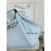 Birkin25cm 08/圣杯蓝/Blue Pale  ブルーペール フランス輸入素材 スイフト swift 平纹シルバー金具