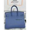 Birkin25cm R2/玛瑙蓝/Blue Agate  ブルーアガット フランス輸入素材 スイフト swift 平纹シルバー金具