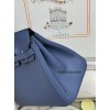 Birkin25cm R2/玛瑙蓝/Blue Agate  ブルーアガット フランス輸入素材 スイフト swift 平纹シルバー金具