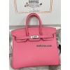 Birkin25cm 8W/新唇膏粉/Rose Azalee  ローズアザレ フランス輸入素材 スイフト swift 平纹シルバー金具