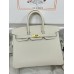 Birkin25cm 10/奶昔白/Craie  クレ フランス輸入素材 スイフト swift 平纹 ゴールド金具