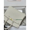 Birkin25cm 10/奶昔白/Craie  クレ フランス輸入素材 スイフト swift 平纹 ゴールド金具