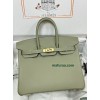 Birkin25cm Q1/鼠尾草绿/Sauge  セージ フランス輸入素材 スイフト swift 平纹 ゴールド金具