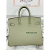 Birkin25cm Q1/鼠尾草绿/Sauge  セージ フランス輸入素材 スイフト swift 平纹 ゴールド金具