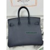 Birkin25cm 2Z/午夜蓝 夜空蓝 Blue nuit ブルーニュイ フランス輸入素材 スイフト swift 平纹シルバー金具