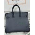 Birkin25cm 2Z/午夜蓝 夜空蓝 Blue nuit ブルーニュイ フランス輸入素材 スイフト swift 平纹シルバー金具