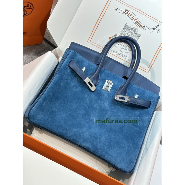 Birkin25cm 1P/鸭子蓝/Colvert  コルヴェール フランス輸入素材 スイフト swift