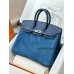 Birkin25cm 1P/鸭子蓝/Colvert  コルヴェール フランス輸入素材 スイフト swift