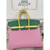 Birkin25cm 5P/樱花粉/Pink  ピンク フランス輸入素材 スイフト swift 平纹 ゴールド金具