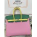 Birkin25cm 5P/樱花粉/Pink  ピンク フランス輸入素材 スイフト swift 平纹 ゴールド金具