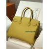 Birkin30cm 9D/琥珀黄/Jaune Ambre  ジョーヌアンブル フランス輸入素材 スイフト swift ゴールド金具