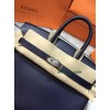 Birkin25cm 73/宝石蓝/Blue Saphir  ブルーサフィール フランス輸入素材 スイフト swiftシルバー金具