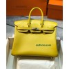 Birkin25cm 9D/琥珀黄/Jaune Ambre  ジョーヌアンブル フランス輸入素材 スイフト swift ゴールド金具