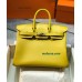 Birkin25cm 9D/琥珀黄/Jaune Ambre  ジョーヌアンブル フランス輸入素材 スイフト swift ゴールド金具