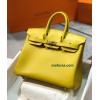 Birkin25cm 9D/琥珀黄/Jaune Ambre  ジョーヌアンブル フランス輸入素材 スイフト swift ゴールド金具