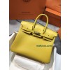 Birkin25cm 9D/琥珀黄/Jaune Ambre  ジョーヌアンブル フランス輸入素材 スイフト swift ゴールド金具
