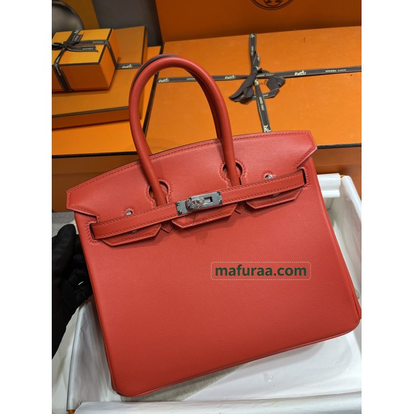 Birkin25cm T5/斋普尔粉/西瓜红/Rose Jaipur  ローズジャイプール フランス輸入素材 スイフト swiftシルバー金具