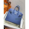Birkin25cm R2/玛瑙蓝/Blue Agate  ブルーアガット フランス輸入素材 スイフト swiftシルバー金具