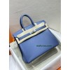 Birkin25cm R2/玛瑙蓝/Blue Agate  ブルーアガット フランス輸入素材 スイフト swiftシルバー金具