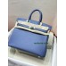 Birkin25cm R2/玛瑙蓝/Blue Agate  ブルーアガット フランス輸入素材 スイフト swiftシルバー金具