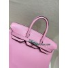 Birkin25cm 5P/樱花粉/Pink  ピンク フランス輸入素材 スイフト swiftシルバー金具
