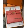 Birkin25cm Q5/国旗红/Rouse Casaque  ルージュカザック フランス輸入素材 スイフト swift ゴールド金具