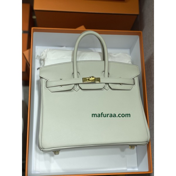 Birkin25cm 80/珍珠灰/Pearl Grey (Gris Perle)  パールグレー ，フランス輸入素材 スイフト swift   